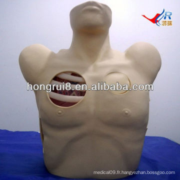 Mannequin de drainage pleural ISO, Pneumothorax Décompression, décompression thoracique